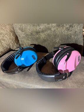 Dr Meter Hearing Protection kids Earmuffs 2 Pack Pink Blue Noise Reduction